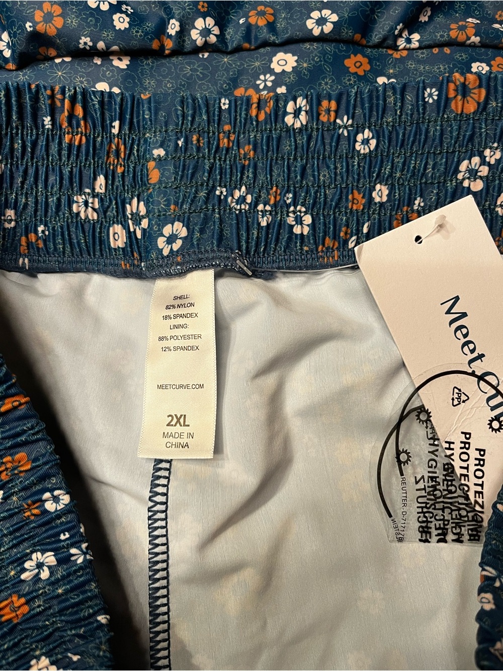 NWT Blue Floral Two-Piece Plus Size Swim Set 2X - Picture 2 of 5